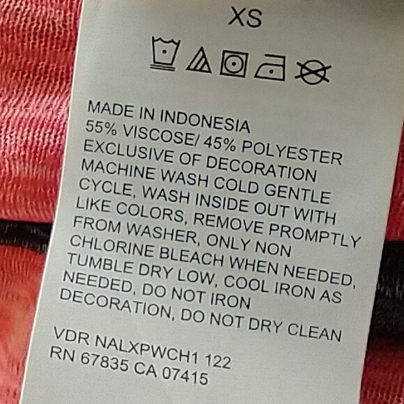 Nautica Womens Red Black Striped T-Shirt Size XS Top Keyhole Back Button Tee New - Picture 11 of 13